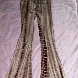 SHEIN Beige Tie-Dye Flare Pants
